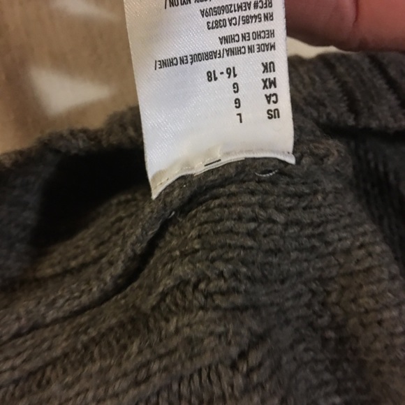 American Eagle Grey Beaded Wool Sweater large - Picture 3 of 4